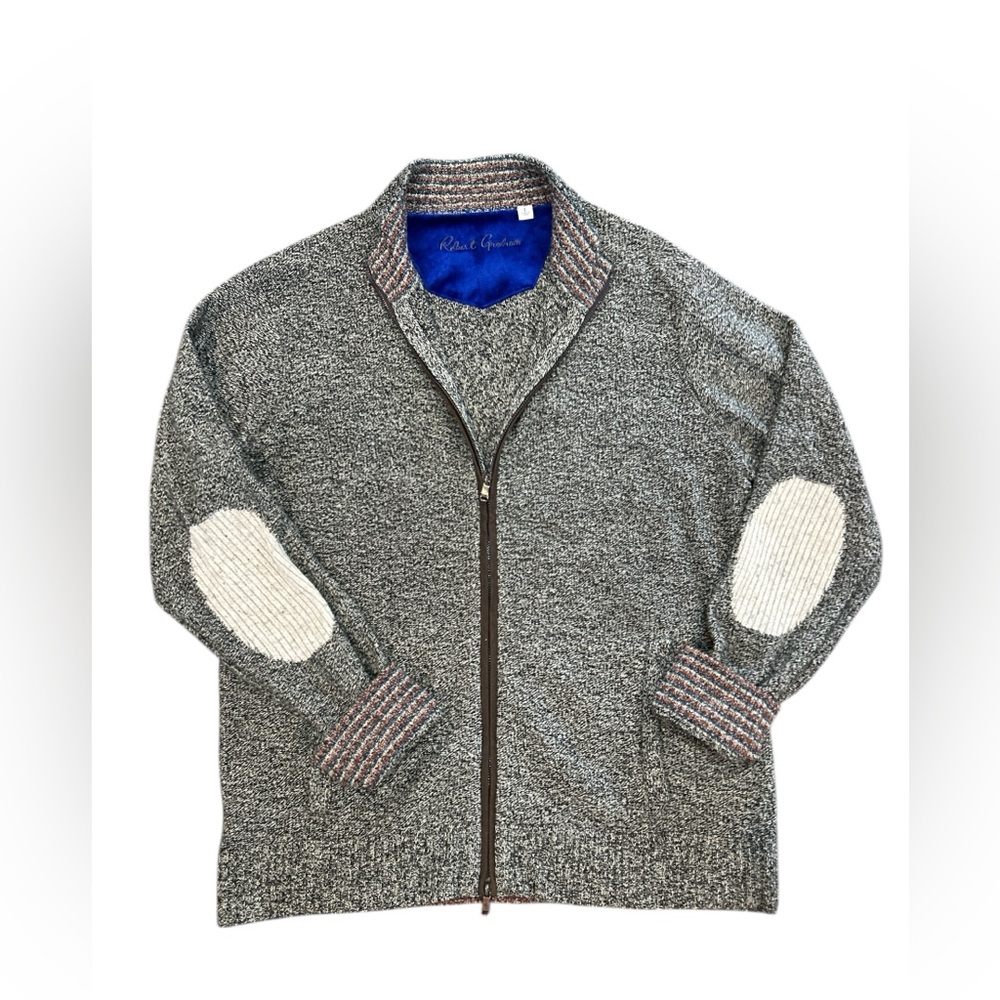 Robert Graham Men’s Size Large Classic‎ Fit Gray Full Zip Wool Jacket EUC